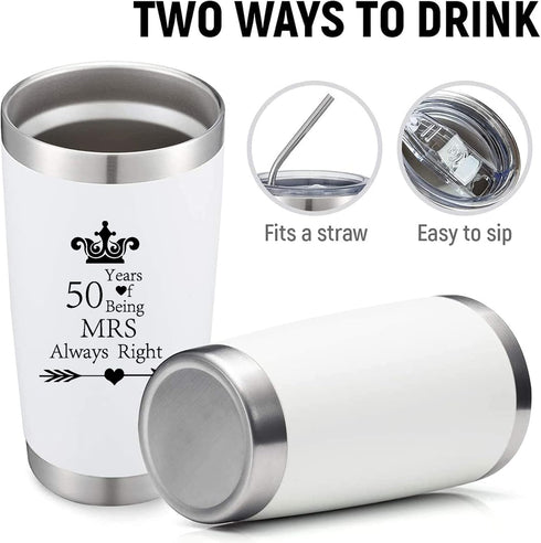 Pack of 2 Wedding 50th Anniversary Tumblers for Couples